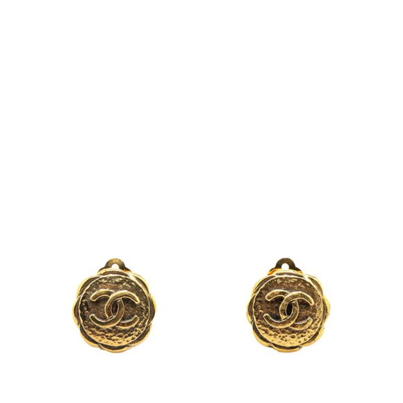 Chanel Coco Mark Gold Gold Plated earring - Picture 1 of 3
